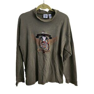 Vintage Harley Davidson Tasmanian Devil 1993 Acme Embroidered Shirt Size L